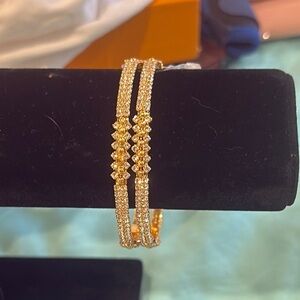 Gold-Toned Beaded Indian-Style Bracelets